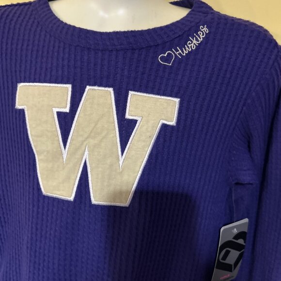 NEW Washington Huskies Colosseum Athletics Waffle Tie Shirt Girl's M (7-8) - Picture 3 of 8